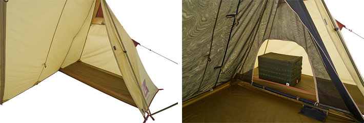 ロゴスのテント 両サイドスペースの活用