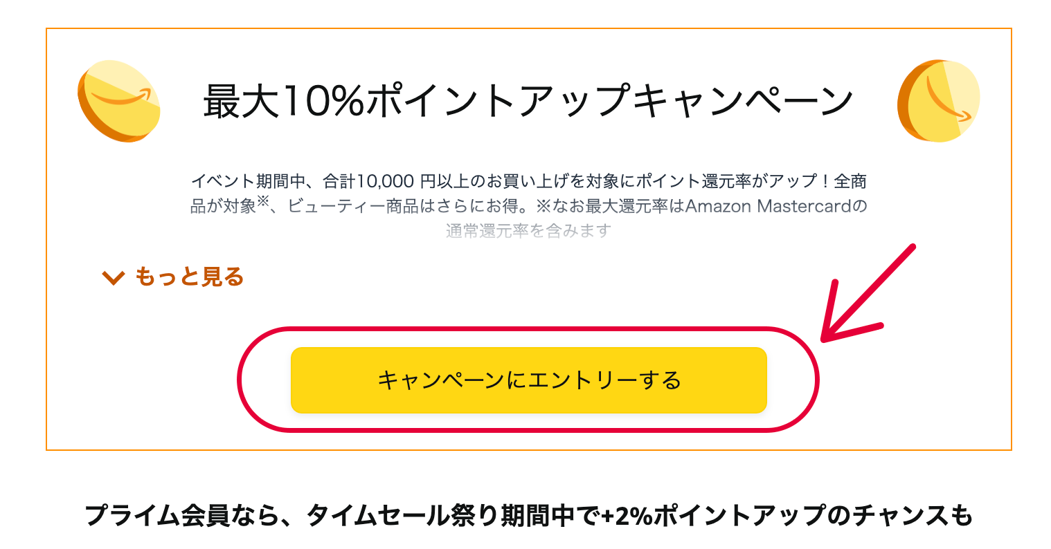 ポイントアップキャンペーンのボタン画像